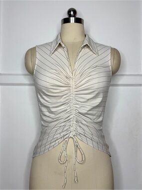 Ice white pinstripe top